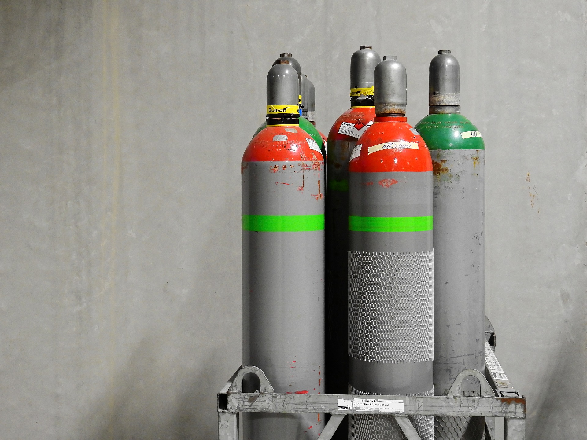 gas cylinders grey