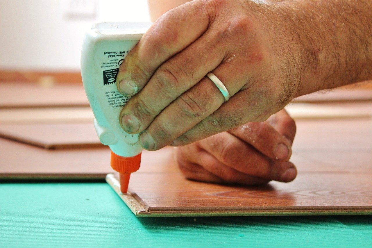 putting glue on wood