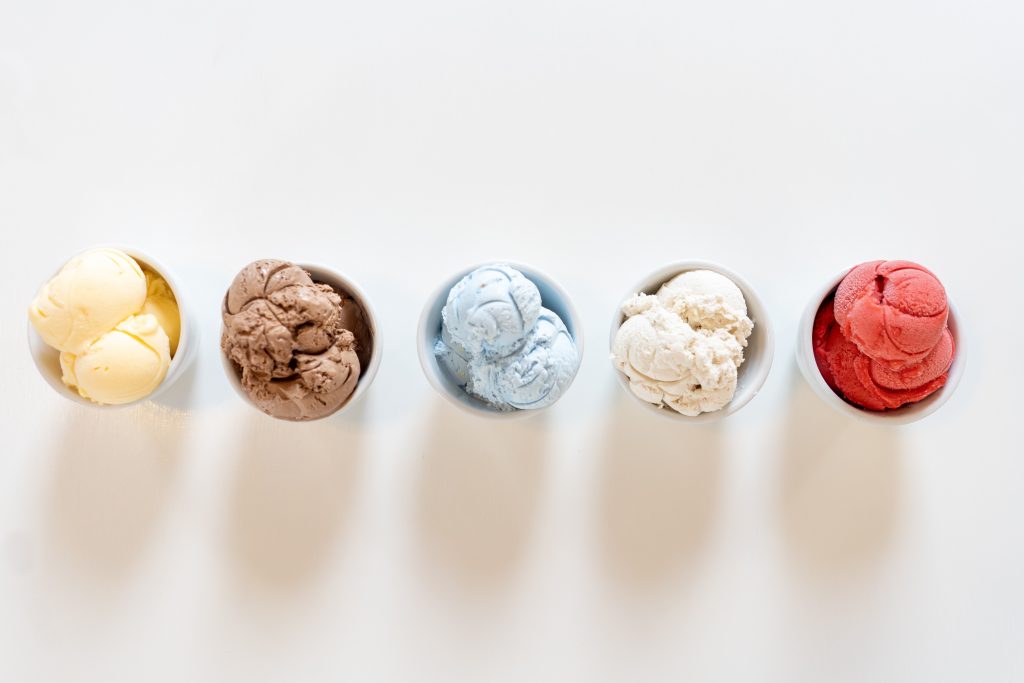 Variety of Ice Cream Flavors